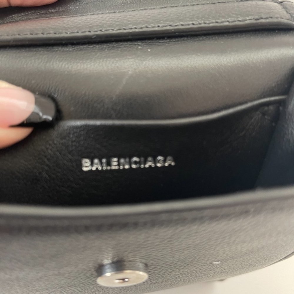 Balenciaga Shoulder Bag/Leather/Black/Ghost Phone Holder Bag (XR2153) - Picture 4 of 9